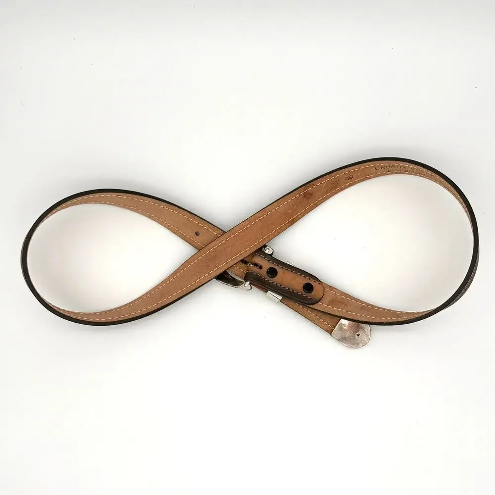 Brushy Creek Full Grain Cowhide Belt Brown Western Tooled Leather USA Made 40